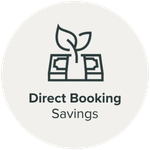 Direct Booking Savings Badge.